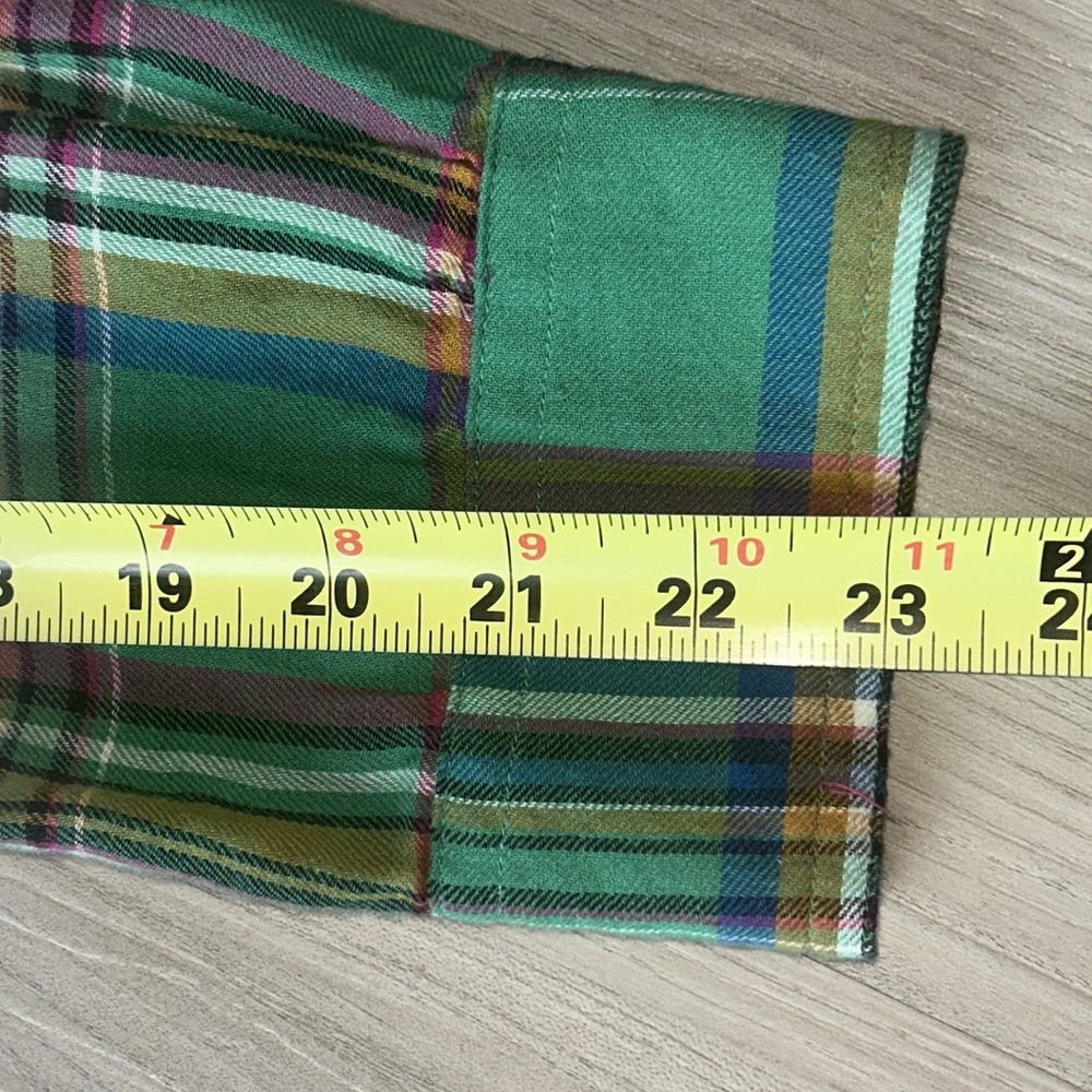 Chaps Ralph Lauren Women’s Cotton Button-Up Shirt 1X Green Plaid Lightweight - Picture 10 of 11